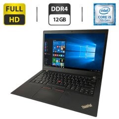 Ультрабук Б-клас Lenovo ThinkPad T470s / 14" (1920x1080) IPS / Intel Core i5-7200U (2 (4) ядра по 2.5 - 3.1 GHz) / 12 GB DDR4 / 180 GB SSD / Intel HD Graphics 620 / WebCam