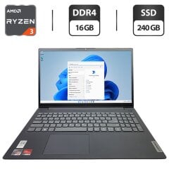 Ультрабук Б-клас Lenovo V15 G4 / 15.6" (1920x1080) IPS / AMD Ryzen 3 7320U (4 (8) ядра по 2.4 - 4.1 GHz) / 16 GB DDR4 / 240 GB SSD / AMD Radeon 610M Graphics / WebCam