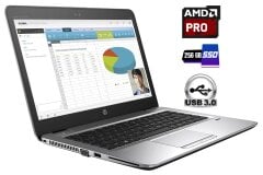 Ультрабук HP EliteBook MT42 / 14" (1920x1080) TN / AMD Pro A8-8600B (4 ядра по 1.6 - 3.0 GHz) / 8 GB DDR3 / 256 GB SSD / AMD Radeon R6 Graphics / WebCam / USB 3.0 / DisplayPort