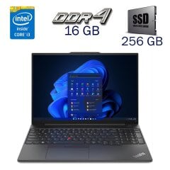 Ультрабук Lenovo Thinkpad E16 / 16" (1920x1200) IPS / Intel Core i3-1315U (6 (8) ядра по 1.2 - 4.5 GHz) / 16 GB DDR4 / 256 GB SSD / Intel UHD Graphics for 13th Generation / WebCam