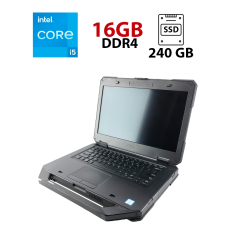 Захищений ноутбук Dell Latitude 5414 Rugged / 14" (1920x1080) IPS Touch / Intel Core i5-6200U (2 (4) ядра по 2.3 - 2.8 GHz) / 16 GB DDR4 / 240 GB SSD / Intel HD Graphics 520 / WebCam