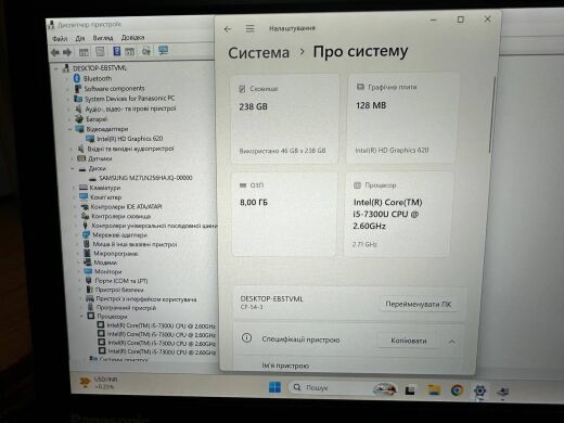 Захищений ноутбук Panasonic Toughbook CF-54 / 14" (1920x1080) TN / Intel Core i5-7300U (2 (4) ядра по 2.6 - 3.5 GHz) / 8 GB DDR4 / 240 GB SSD / Intel HD Graphics 620 / WebCam