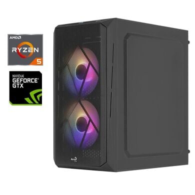 Ігровий ПК AeroСool CS-107-A-BK-v2 Tower / AMD Ryzen 5 5500 (6 (12) ядер по 3.6 - 4.2 GHz) / 16 GB DDR4 / 480 GB SSD / nVidia GeForce GTX 1660 Super, 6 GB GDDR6, 192-bit / 600W