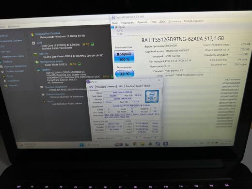 Ігровий ноутбук Razer Blade 14 RZ09-0195 / 14" (3200x1800) IPS Touch / Intel Core i7-6700HQ (4 (8) ядра по 2.6 - 3.5 GHz) / 16 GB DDR4 / 512 GB SSD / nVidia GeForce GTX 1060, 6 GB GDDR5, 192-bit / WebCam / Win 11