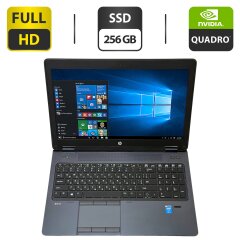 Мобильная рабочая станция Б-класс HP ZBook 15 / 15.6" (1920x1080) IPS / Intel Core i7-4700MQ (4 (8) ядра по 2.4 - 3.2 GHz) / 16 GB DDR3 / 256 GB SSD / nVidia Quadro K1100M, 2 GB GDDR5, 128-bit / WebCam / DVD-ROM / Windows 10 Pro