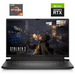 Ігровий ноутбук Б-клас Dell Alienware m17 R5 / 17.3" (1920x1080) IPS / AMD Ryzen 9 6900HX (8 (16) ядер по 3.3 - 4.9 GHz) / 16 GB DDR5 / 1000 GB SSD NVMe / nVidia GeForce RTX 3070 Ti, 8 GB GDDR6, 256-bit / WebCam