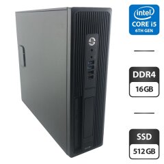 Рабочая станция HP Z240 Workstation SFF / Intel Core i5-6400 (4 ядра по 2.7 - 3.3 GHz) / 16 GB DDR4 / 512 GB SSD / Intel HD Graphics 530