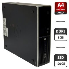 Компьютер HP Compaq Pro 6305 SFF / AMD A4-5300B (2 ядра по 3.4 - 3.6 GHz) / 8 GB DDR3 / 120 GB SSD / AMD Radeon HD 7480D Graphics / DVD-ROM