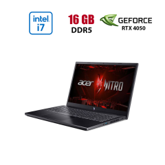 Ігровий ноутбук Acer Nitro V 15 ANV15-51-773W / 15.6" (1920x1080) IPS / Intel Core i7-13620H (10 (16) ядер по 2.4&nbsp;- 4.9&nbsp;GHz) / 16 GB DDR5 / 1000 GB SSD / nVidia GeForce RTX 4050, 6 GB GDDR6, 96-bit / WebCam