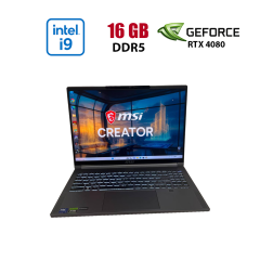 Ігровий ноутбук Б-клас MSI Creator 16 AI Studio A1VHG / 16" (3840x2400) IPS / Intel Core Ultra 9 185H (16 (22) ядер по 3.9 - 5.1 GHz) / 16 GB DDR5 / 1000 GB SSD NVMe / nVidia GeForce RTX 4080, 12 GB GDDR6, 192-bit / WebCam
