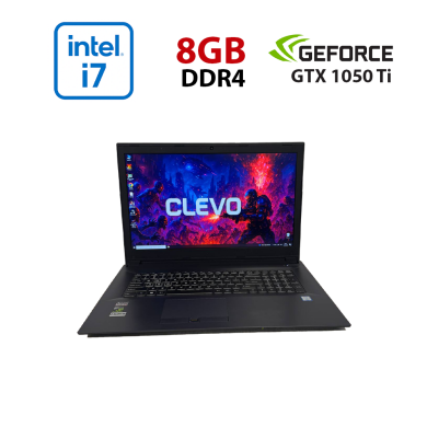 Игровой ноутбук Clevo N870HK / 17.3" (1920x1080) IPS / Intel Core i7-7700HQ (4 (8) ядра по 2.8 - 3.8 GHz) / 8 GB DDR4 / 256 GB SSD / nVidia GeForce GTX 1050 Ti, 4 GB GDDR5, 128-bit / WebCam