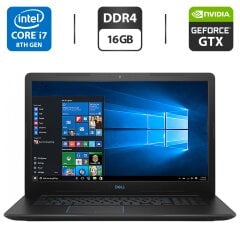 Игровой ноутбук Dell G3 17 3779 / 17.3" (1920x1080) IPS / Intel Core i7-8750H (6 (12) ядра по 2.2 - 4.1 GHz) / 16 GB DDR4 / 128 GB SSD + 1000 GB HDD / nVidia GeForce GTX 1060, 6 GB GDDR5, 192-bit / WebCam