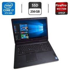 Мобільна робоча станція Dell Precision 7710 / 17.3" (1920x1080) IPS / Intel Core i7-6820HQ (4 (8) ядра по 2.7 - 3.6 GHz) / 16 GB DDR4 / 256 GB SSD / AMD FirePro W5170M, 2 GB GDDR5, 128-bit / WebCam