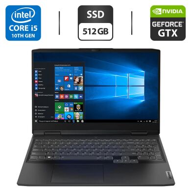 Игровой ноутбук Lenovo IdeaPad Gaming 3 15IMH05 / 15.6" (1920x1080) IPS / Intel Core i5-10300H (4 (8) ядра по 2.5 - 4.5 GHz) / 8 GB DDR4 / 512 GB SSD / nVidia GeForce GTX 1650, 4 GB GDDR5, 128-bit / WebCam / HDMI