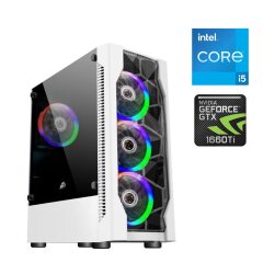 Игровой ПК 1stPlayer D4-WH-4F1-W White Tower / Intel Core i5-12400F (6 (12) ядер по 2.5 - 4.4 GHz) / 16 GB DDR5 / 512 GB SSD M.2 / nVidia GeForce GTX 1660 Ti, 6 GB GDDR6, 192-bit