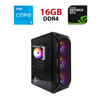 Новий ігровий ПК STALKER X6-BK-4F1 Black Tower / Intel Core i5-10400F (6 (12) ядер по 2.9 - 4.3 GHz) / 16 GB DDR4 / 960 GB SSD / nVidia GeForce RTX 5060, 8 GB GDDR7, 128-bit