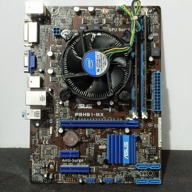 Комплект: Материнская плата Asus P8H61-MX / Intel Core i5-2500 (4 ядра по 3.3 - 3.7 GHz) / Socket LGA 1150 / 8 GB DDR3 / кулер