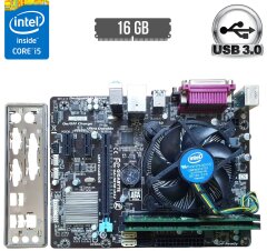 Комплект: Материнська плата Gigabyte GA-H81M-DS2 / Intel Core i5-4590S (4 ядра по 3.0 - 3.7 GHz) / 16 GB DDR3 / Intel HD Graphics 4600 / Socket LGA1150 / Кулер