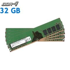 Комплект: Оперативная память для ПК Micron / 32 GB (4x8 GB) / 1Rx8 PC4-21300 / DDR4 / 2666 MHz