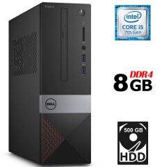 Компьютер Dell Vostro 3268 SFF / Intel Core i5-7400 (4 ядра по 3.0 - 3.5 GHz) / 8 GB DDR4 / 500 GB HDD / Intel HD Graphics 630 / HDMI