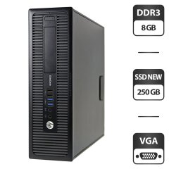Комп'ютер HP EliteDesk 800 G1 SFF / Intel Core i3-4150 (4 ядра по 3.5 GHz) / 8 GB DDR3 / 250 GB SSD NEW / Intel HD Graphics 4600 / VGA