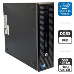 Компьютер HP ProDesk 600 G1 SFF / Intel Core i3-4160 (2 (4) ядра по 3.6 GHz) / 8 GB DDR3 / 120 GB SSD + 500 GB HDD / Intel HD Graphics 4400