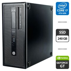 Комп'ютер HP ProDesk 600 G1 Tower / Intel Core i7-4770 (4 (8) ядра по 3.4 - 3.9 GHz) / 8 GB DDR3 / 240 GB SSD / nVidia GeForce GT 730, 2 GB GDDR3, 64-bit / DVI