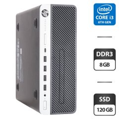 Компьютер HP ProDesk 600 G3 SFF / Intel Core i3-6100 (2 (4) ядра по 3.7 GHz) / 8 GB DDR4 / 120 GB SSD / Intel HD Graphics 630 / USB Type-C