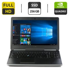 Мобільна робоча станція Б-клас Dell Precision 7520 / 15.6" (1920x1080) TN / Intel Core i5-7440HQ (4 ядра по 2.8 - 3.8 GHz) / 16 GB DDR4 / 256 GB SSD / nVidia Quadro M1200, 4 GB GDDR5, 128-bit / HDMI / Windows 10 Pro