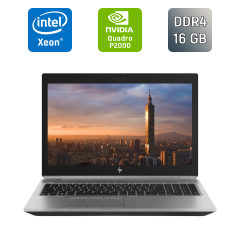 Мобільна робоча станція Б-клас HP zBook 15 G5 / 15.6" (1920x1080) IPS / Intel Xeon E-2176M (6 (12) ядер по 2.7 - 4.4 GHz) / 16 GB DDR4 / 512 GB SSD / nVidia Quadro P2000, 4 GB GDDR5, 128-bit / WebCam / TouchID