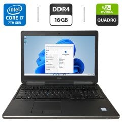 Мобільна робоча станція Dell Precision 7520 / 15.6" (1920x1080) IPS / Intel Core i7-7920HQ (4 (8) ядра по 3.1 - 4.1 GHz) / 16 GB DDR4 / 256 GB SSD + 500 GB HDD / nVidia Quadro M2200, 4 GB GDDR5, 128-bit / WebCam