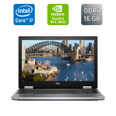 Мобільна робоча станція Dell Precision 7740 / 17.3" (1920x1080) IPS / Intel Core i7-9850H (6 (12) ядер по 2.6 - 4.6 GHz) / 16 GB DDR4 / 512 GB SSD / nVidia Quadro RTX 3000, 6 GB GDDR6, 192-bit / WebCam / TouchID