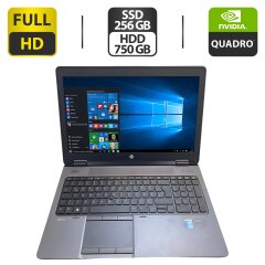 Мобильная рабочая станция HP ZBook 15 G1 / 15.6" (1920x1080) TN / Intel Core i7-4600M (2 (4) ядра по 2.9 - 3.6 GHz) / 16 GB DDR3 / 256 GB SSD + 750 GB HDD / nVidia Quadro K610M, 1 GB GDDR5, 64-bit / HDMI