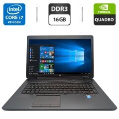 Мобільна робоча станція HP ZBook 17 / 17.3" (1920x1080) IPS / Intel Core i7-4700MQ (4 (8) ядра по 2.4 - 3.4 GHz) / 16 GB DDR3 / 120 GB SSD + 1000 GB HDD / nVidia Quadro K3100M, 4 GB GDDR5, 256-bit / WebCam / DVD-ROM