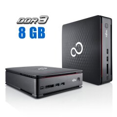 Неттоп Fujitsu Esprimo Q910 USFF / Intel Core i3-3220T (2 (4) ядра по 2.8 GHz) / 8 GB DDR3 / 120 GB SSD / Intel HD Graphics 2500 / DVI / DisplayPort