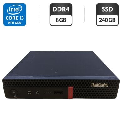 Неттоп Lenovo ThinkCentre M720q Tiny USFF / Intel Core i3-9100T (4 ядра по 3.1 - 3.7 GHz) / 8 GB DDR4 / 240 GB SSD / Intel UHD Graphics 630 / Блок живлення