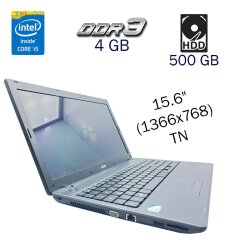 Ноутбук Acer Aspire 5744 / 15.6" (1366x768) TN / Intel Core i5-430M (2 (4) ядра по 2.26 - 2.53 GHz) / 4 GB DDR3 / 500 GB HDD / Intel HD Graphics / WebCam