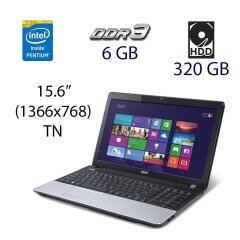 Ноутбук Acer TrravelMate P253 / 15.6" (1366x768) TN / Intel Pentium B960 (2 ядра по 2.2 GHz) / 6 GB DDR3 / 320 GB HDD / WebCam / DVD-RW / АКБ держит 30-60 минут