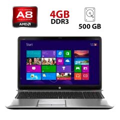 Ноутбук Б-клас HP dv6-7323cl / 15.6" (1920x1080) TN / AMD A8-4500M (4 ядра по 1.9 - 2.8 GHz) / 4 GB DDR3 / 750 GB HDD / AMD Radeon HD 7620G Graphics / WebCam / АКБ не тримає