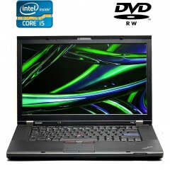 Ноутбук Б-класс Lenovo ThinkPad T520 / 15.6" (1600x900) TN / Intel Core i5-2410M (2 (4) ядра по 2.3 - 2.9 GHz) / 4 GB DDR3 / 320 GB HDD / Intel HD Graphics 3000 / WebCam / DVD-RW / DisplayPort