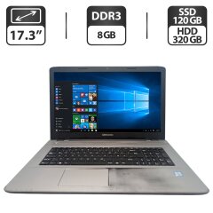 Ноутбук Б-клас Medion Akoya E7420 / 17.3" (1600x900) TN / Intel Core i3-6100U (2 (4) ядра по 2.3 GHz) / 8 GB DDR3 / 120 GB SSD + 320 GB HDD / Intel HD Graphics 520 / WebCam / DVD-ROM