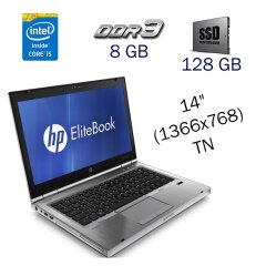 Ноутбук HP EliteBook 8460p / 14" (1366x768) TN / Intel Core i5-3360M (2 (4) ядра по 2.8 - 3.5 GHz) / 8 GB DDR3 / 128 GB SSD / WebCam / Fingerprint / Intel HD Graphics 4000 / Windows 10 PRO Lic
