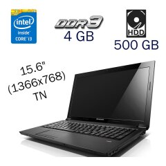 Ноутбук Lenovo B570 / 15.6" (1366x768) TN / Intel Core i3-2310M (2 (4) ядра по 2.1 GHz) / 4 GB DDR3 / 500 GB HDD / Intel HD Graphics 3000 / WebCam