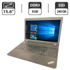 Ноутбук Lenovo ThinkPad E550 / 15.6" (1366x768) TN / Intel Core i5-5200U (2 (4) ядра по 2.2 - 2.7 GHz) / 8 GB DDR3 / 240 GB SSD / Intel HD Graphics 5500 / WebCam
