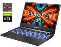 Ігровий ноутбук Gigabyte A5 K1 / 15.6" (1920x1080) IPS / AMD Ryzen 7 5800H (8 (16) ядер 3.2 - 4.4 GHz) / 16 GB DDR4 / 512 GB SSD + 1000 GB HDD / nVidia GeForce RTX 3070, 8 GB GDDR6, 256-bit / WebCam