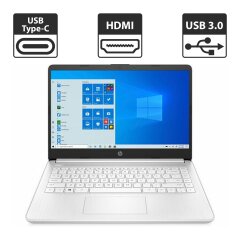 Новый ноутбук HP Laptop 14-DQ0040NR / 14" (1366x768) TN / Intel Celeron N4020 (2 ядра по 1.1 - 2.8 GHz) / 4 GB DDR4 / 64 GB eMMC / Intel UHD Graphics 600 / WebCam / АКБ 5-6 часов
