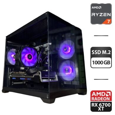 Сборка под заказ: игровой ПК Gamdias Aura GC10M ARGB Black Tower / AMD Ryzen 7 5700X (8 (16) ядер по 3.4 - 4.6 GHz) / 32 GB DDR4 / 1000 GB SSD M.2 / AMD Radeon RX 6700 XT, 12 GB GDDR6, 192-bit / 650W Сборка под заказ: игровой ПК Gamdias Aura GC10M ARGB Black Tower / AMD Ryzen 7 5700X (8 (16) ядер по 3.4 - 4.6 GHz) / 32 GB DDR4 / 1000 GB SSD M.2 / AMD Radeon RX 6700 XT, 12 GB GDDR6, 192-bit / 650W