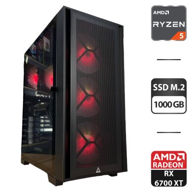 Сборка под заказ: Montech Air 1000 Premium Tower / AMD Ryzen 5 5600 (6 (12) ядер по 3.5 - 4.4 GHz) / 16 GB DDR4 / 1000 GB SSD M.2 / AMD Radeon RX 6700 XT, 12 GB GDDR6, 192-bit / HDMI / 750W