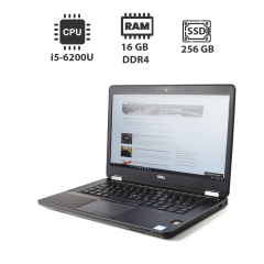Ультрабук Б-клас Dell Latitude E5470 / 14" (1366x768) TN / Intel Core i5-6200U (2 (4) ядра по 2.3 - 2.8 GHz) / 16 GB DDR4 / 256 GB SSD / Intel HD Graphics 530 / WebCam / HDMI