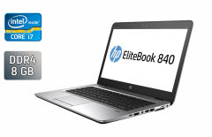 Ультрабук Б-класс HP EliteBook 840 G4 / 14" (1366x768) TN / Intel Core i7-7600U (2 (4) ядра по 2.8 - 3.9 GHz) / 8 GB DDR4 / 256 GB SSD / Intel HD Graphics 620 / WebCam / Fingerprint / Windows 10